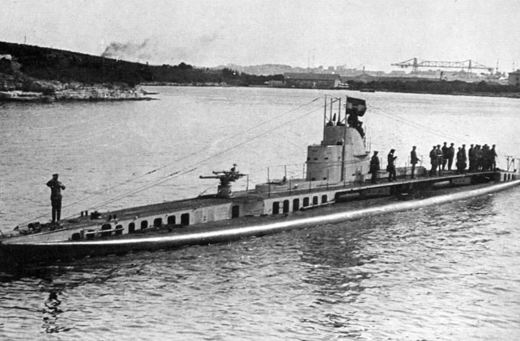 Captured French submarine "Curie" after becoming SMU14-bis.